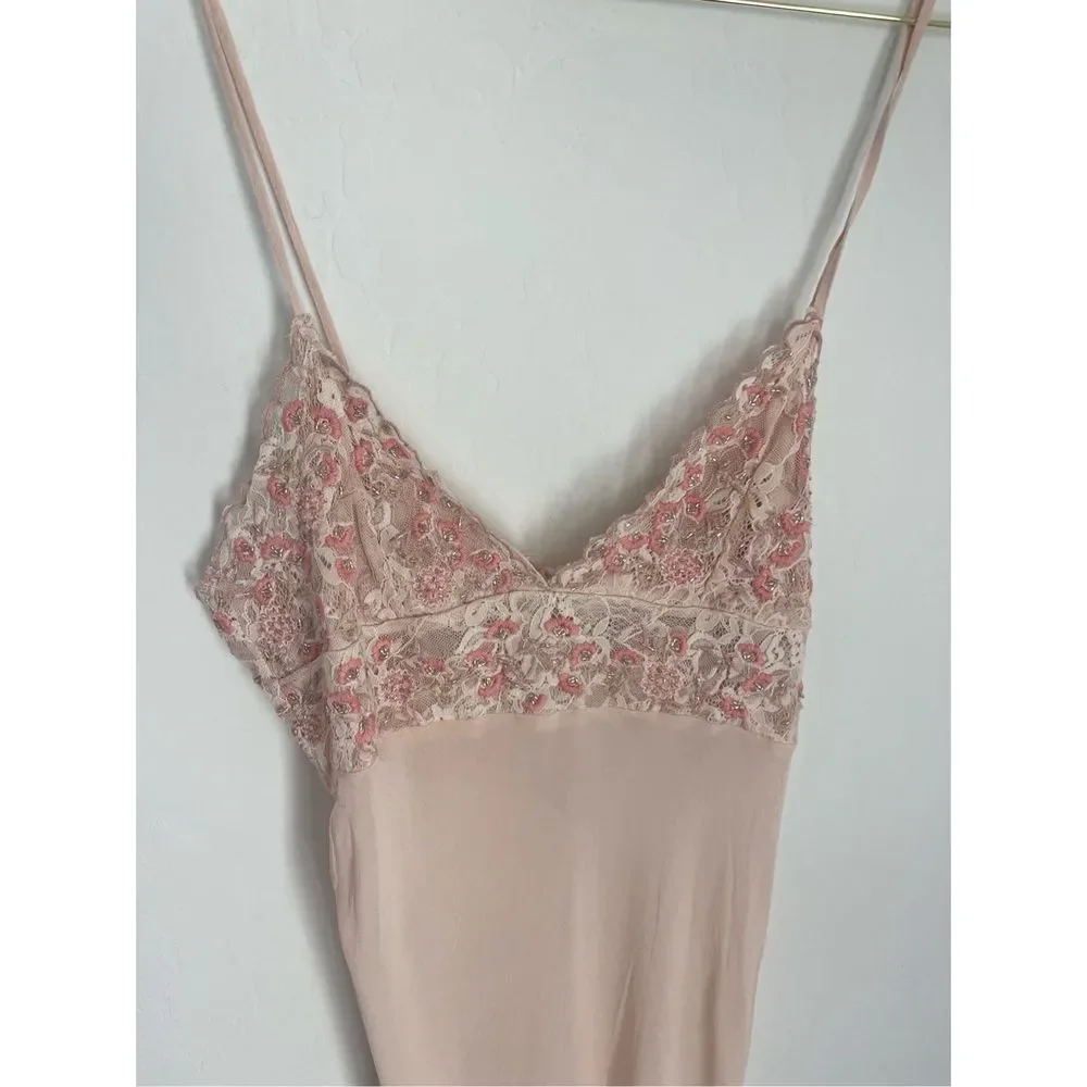 INTIMATELY FREE PEOPLE Midnight Magic Beaded Maxi Slip Size Large NWOT - Picture 3 of 7